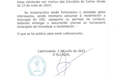 BANDO ELECCIÓNS CORTES XERAIS
