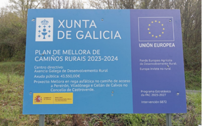 PLAN DE MELLORA DE CAMIÑOS RURAIS 23-24: PEREIRÓN, VILADÓNEGA E CELLÁN DE CALVOS:RESOLUCIÓN do 28 de febreiro de 2023 para a concesión das axudas correspondentes ao Plan de mellora de camiños rurais 2023-2024, cofinanciado co Fondo Europeo Agrícola de Desenvolvemento Rural (Feader) no marco do Plan estratéxico da PAC 2023-2027 en Galicia, en réxime de concorrencia non competitiva (código de procedemento MR701E).