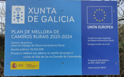 PLAN DE MELLORA DE CAMIÑOS RURAIS 23-24: VILAR DE CAS:RESOLUCIÓN do 28 de febreiro de 2023 para a concesión das axudas correspondentes ao Plan de mellora de camiños rurais 2023-2024, cofinanciado co Fondo Europeo Agrícola de Desenvolvemento Rural (Feader) no marco do Plan estratéxico da PAC 2023-2027 en Galicia, en réxime de concorrencia non competitiva (código de procedemento MR701E).