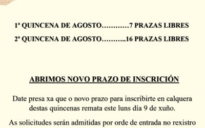 AMPLIACIÓN PRAZO CAMPAMENTO DE VERÁN 2025