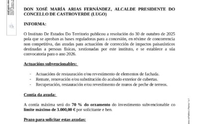 BANDO INFORMATIVO SOBRE AXUDAS PARA ACTUACIÓNS DE CORRECCIÓN DE IMPACTOS PAISAXÍSTICOS