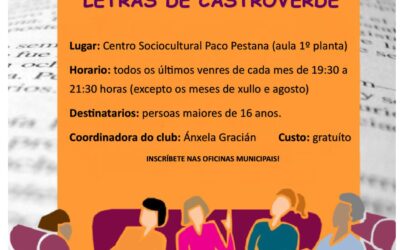 “LETRAS DE CASTROVERDE” CLUB DE LECTURA NO CONCELLO DE CASTROVERDE